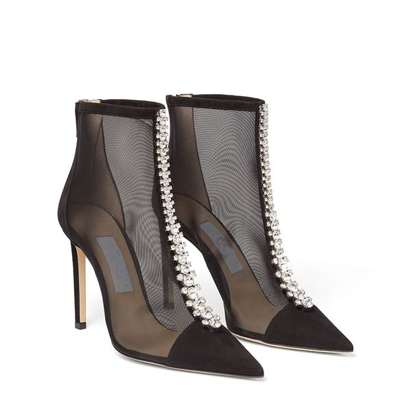 excellent quality ankle boots high heels luxury brands bing pink black suede mesh ankle booties crystal embellishment lady pointed toe weddi
excellent quality ankle boots high heels luxury brands bing pink black suede mesh ankle booties crystal embellishment lady pointed toe weddi