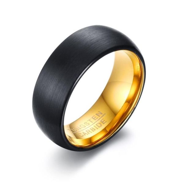 8mm mens womens dome black tungsten carbide wedding band ring gold inside comfort fitsize 8123293191, Slivery;golden
8mm mens womens dome black tungsten carbide wedding band ring gold inside comfort fitsize 8123293191, Slivery;golden