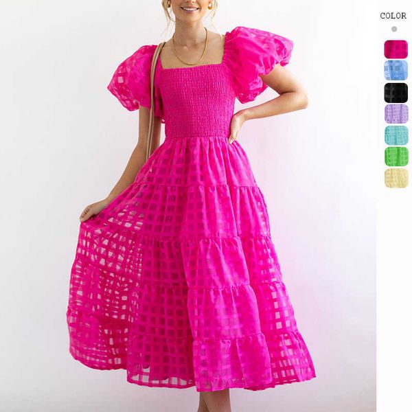women's dress summer new off shoulder bubble sleeve fashion spicy girl big swing dress women, White
women's dress summer new off shoulder bubble sleeve fashion spicy girl big swing dress women, White