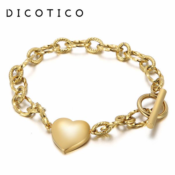 charm bracelets fashion heart women bracelet gold silver color stainless steel twisted link chain for wholesale jewelry gifts 230802, Golden;silver
charm bracelets fashion heart women bracelet gold silver color stainless steel twisted link chain for wholesale jewelry gifts 230802, Golden;silver