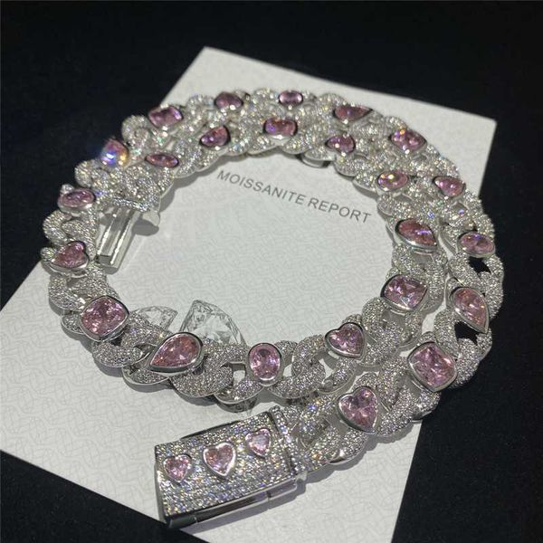 pink heart cubic zirconia cuban link chain 925 sterling silver iced out fine jewelry gold plated cuban bracelet hip hop necklace
pink heart cubic zirconia cuban link chain 925 sterling silver iced out fine jewelry gold plated cuban bracelet hip hop necklace