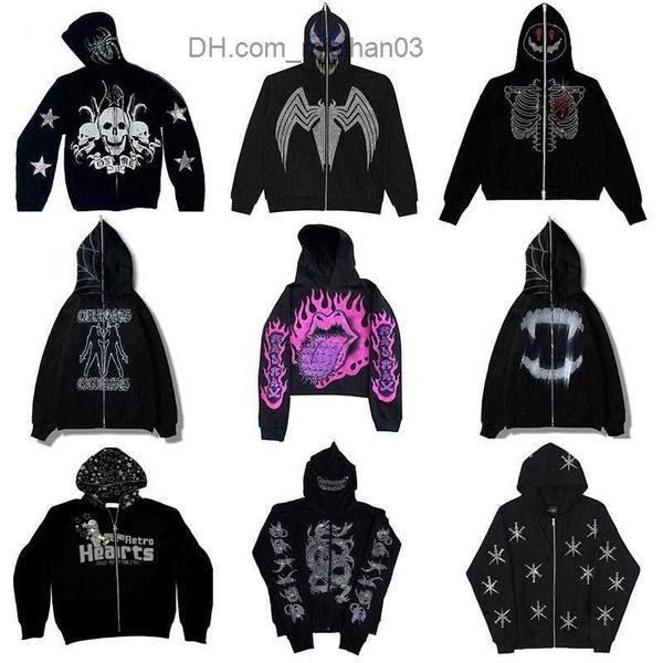men's hoodies sweatshirts y2k full zip hoodie men's autumn gothic rhinestone spider web sweatshirt hip hop grunge skeleton oversiz, Black
men's hoodies sweatshirts y2k full zip hoodie men's autumn gothic rhinestone spider web sweatshirt hip hop grunge skeleton oversiz, Black