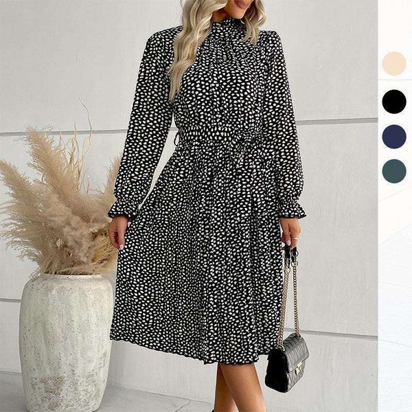 autumn winter womens dress polka dotted plated, Black;gray
autumn winter womens dress polka dotted plated, Black;gray