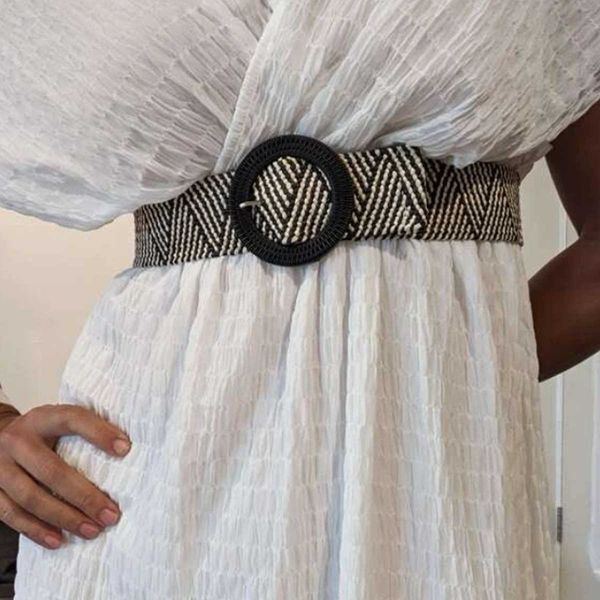 new bohemia kid striped braided belt summer pp straw belt beach style wide waistband elastic strap female dress decoration, Black
new bohemia kid striped braided belt summer pp straw belt beach style wide waistband elastic strap female dress decoration, Black