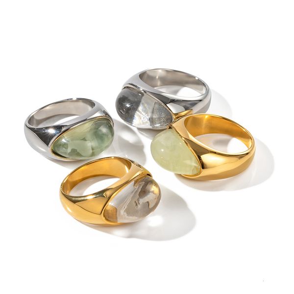 wedding rings youthway 2023 stainless steel clear resin long flat close ring gold color trendy fashion france chic jewelry for women 230802, Slivery;golden
wedding rings youthway 2023 stainless steel clear resin long flat close ring gold color trendy fashion france chic jewelry for women 230802, Slivery;golden