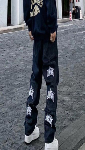 men039s jeans retro multipockets letter embroidery casual mens pants straight harajuku hip hop loose denim trousers4283881, Blue
men039s jeans retro multipockets letter embroidery casual mens pants straight harajuku hip hop loose denim trousers4283881, Blue