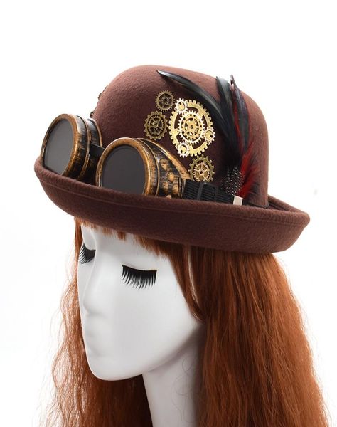 vintage steampunk gear glasses black hat couple039s brown feather fedora party cosplay accessory headwear1799978, Silver
vintage steampunk gear glasses black hat couple039s brown feather fedora party cosplay accessory headwear1799978, Silver