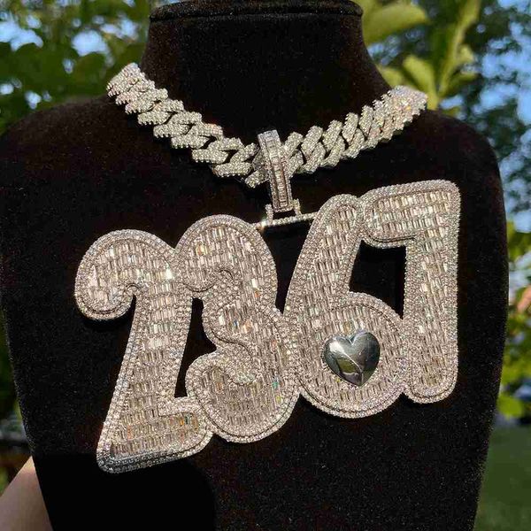 big baguette vvs moissanite letter custom name pendant men hiphop necklace chain customized number rock rapper, Silver
big baguette vvs moissanite letter custom name pendant men hiphop necklace chain customized number rock rapper, Silver
