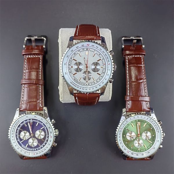 quartz navitimer designer watch for men wristwatch black brown leather strap relogio casual womens luxury watches plated gold silver 50mm dh, Slivery;brown
quartz navitimer designer watch for men wristwatch black brown leather strap relogio casual womens luxury watches plated gold silver 50mm dh, Slivery;brown