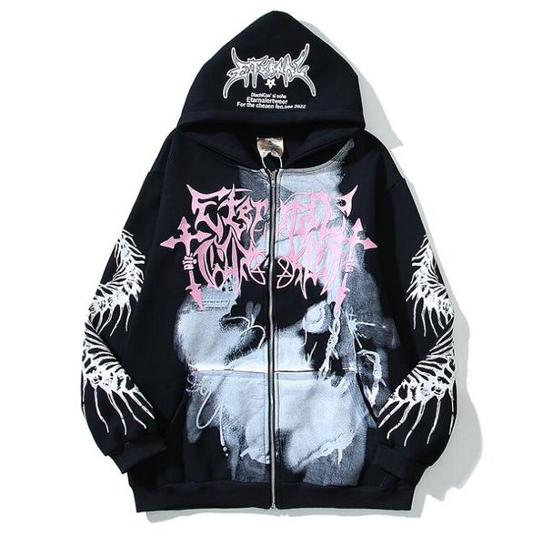 vintage hoodies for men women sweatshirts hooded hip hop designer hoodie long sleeve dinosaur bone cardigan coats, Black
vintage hoodies for men women sweatshirts hooded hip hop designer hoodie long sleeve dinosaur bone cardigan coats, Black