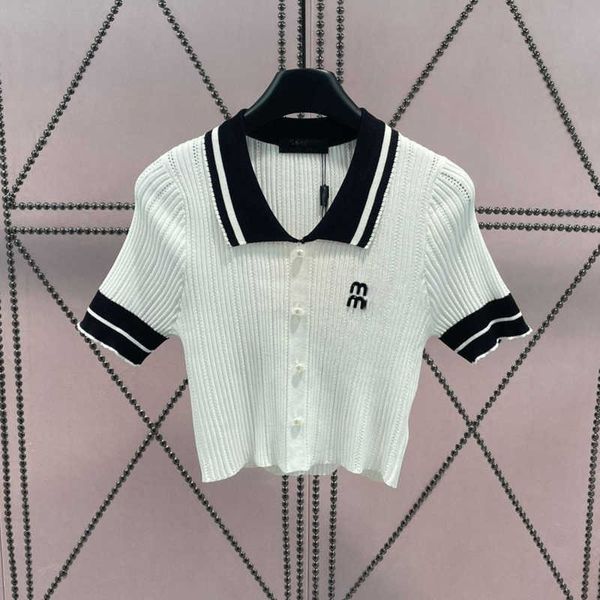 23ss new knitted sweater designer sweater early spring letter embroidery stitching short sleeved knit fashion slim casual cardigan jacket wo, White
23ss new knitted sweater designer sweater early spring letter embroidery stitching short sleeved knit fashion slim casual cardigan jacket wo, White