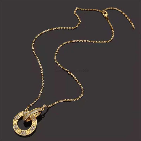steel 2023 titanium 18k gold luxury crystal pendant necklace women's brand love double ring full diamond necklace designer necklace, Silver
steel 2023 titanium 18k gold luxury crystal pendant necklace women's brand love double ring full diamond necklace designer necklace, Silver