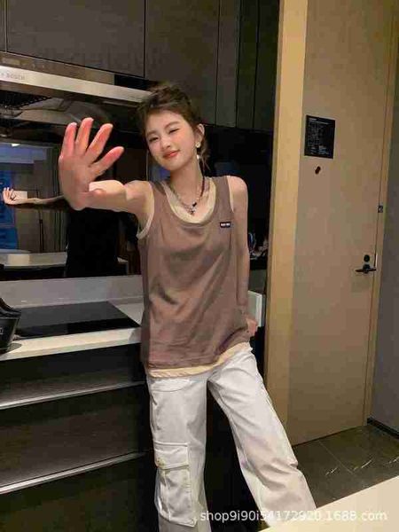 women's tanks & camis designer summer new small focus design fake two piece contrast decorative workwear style simple casual tank 966w, White
women's tanks & camis designer summer new small focus design fake two piece contrast decorative workwear style simple casual tank 966w, White