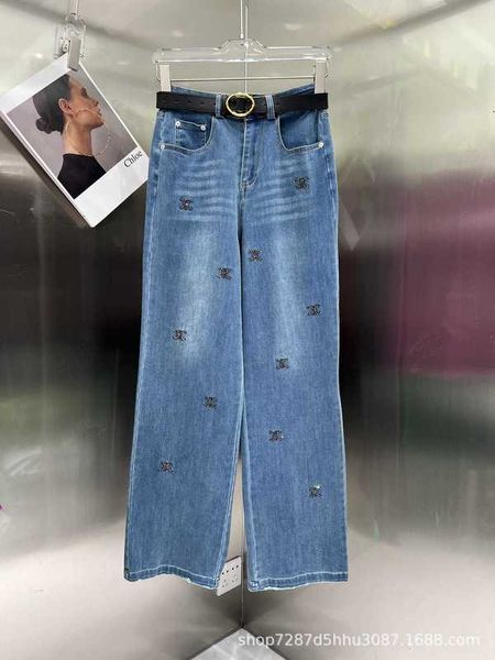women's jeans designer spring/summer new full body embroidery letter diamond rhinestone shiny straight tube pants show tall slim slimmi, Blue
women's jeans designer spring/summer new full body embroidery letter diamond rhinestone shiny straight tube pants show tall slim slimmi, Blue