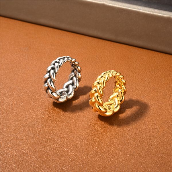 french fashion vintage woven fried dough twists ring niche european/american design luxury trend brand simple charm jewelry, Silver
french fashion vintage woven fried dough twists ring niche european/american design luxury trend brand simple charm jewelry, Silver