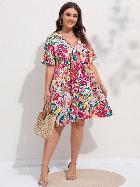 plus size dresses finjani floral print flutter sleeve smock dress summer woman 2023 size deep v neck knee length skirt 230802, Black
plus size dresses finjani floral print flutter sleeve smock dress summer woman 2023 size deep v neck knee length skirt 230802, Black