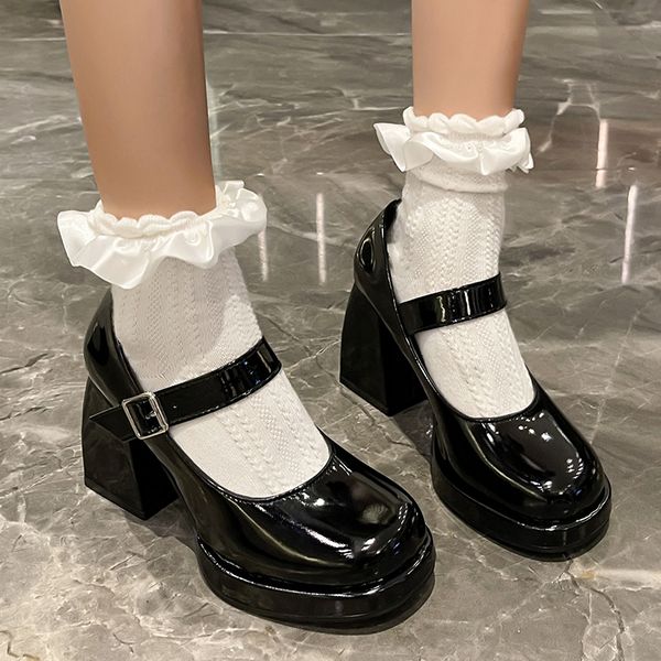 dress shoes lucyever patent leather platform pumps women elegant square heels mary jane shoes woman ankle buckle high heeled shoes female 23, Black
dress shoes lucyever patent leather platform pumps women elegant square heels mary jane shoes woman ankle buckle high heeled shoes female 23, Black