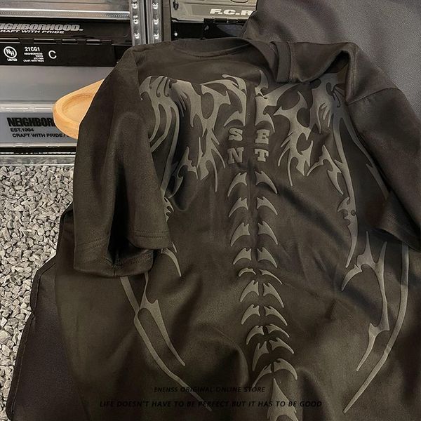 men's tshirts y2k retro skull wings print suede short sleeved t shirt mens loose couple all match trendy tshirt street style 230801, White;black
men's tshirts y2k retro skull wings print suede short sleeved t shirt mens loose couple all match trendy tshirt street style 230801, White;black