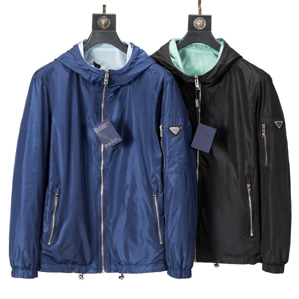 designer men's hooded jacket fashion triangle logo double sided wearing jackets outerwear outdoor waterproof jacket zipper windproof co, Black;brown
designer men's hooded jacket fashion triangle logo double sided wearing jackets outerwear outdoor waterproof jacket zipper windproof co, Black;brown