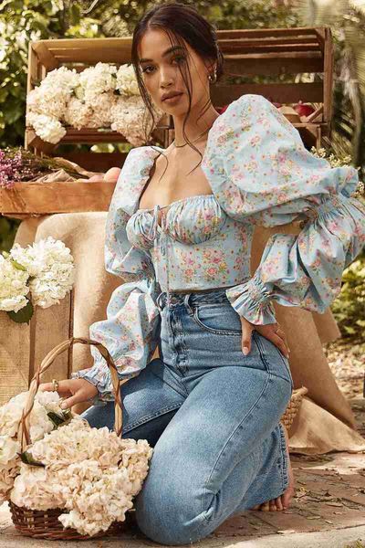 long women t-shirts sleeve floral digital printing feminine square neck autumn fashion lantern sleeve floral shivering clothing, Black
long women t-shirts sleeve floral digital printing feminine square neck autumn fashion lantern sleeve floral shivering clothing, Black