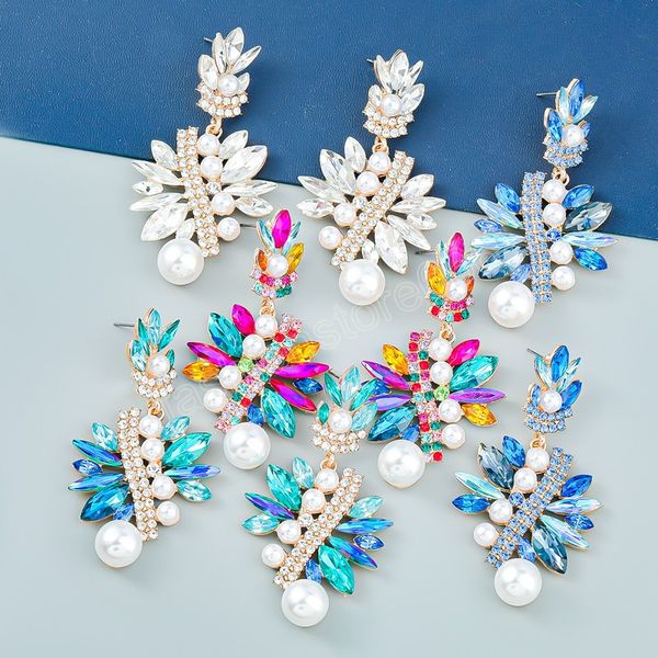 colorful rhinestone flower dangle earrings for women fashion pearl pendants party earrings jewelry accessorie, Silver
colorful rhinestone flower dangle earrings for women fashion pearl pendants party earrings jewelry accessorie, Silver