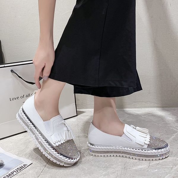 dress shoes fringe women's luxury flats bling slipon crystal sewing flat platform loafers casual footwear for lady big size 42 43 23080, Black
dress shoes fringe women's luxury flats bling slipon crystal sewing flat platform loafers casual footwear for lady big size 42 43 23080, Black