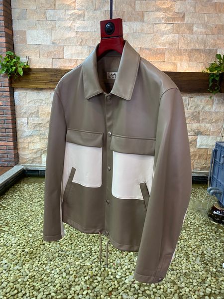 herm mens luxury real genuine leather jacket outwear designer luxury gift fathers day glossy padding jacket men italian baseball jacket, Black
herm mens luxury real genuine leather jacket outwear designer luxury gift fathers day glossy padding jacket men italian baseball jacket, Black
