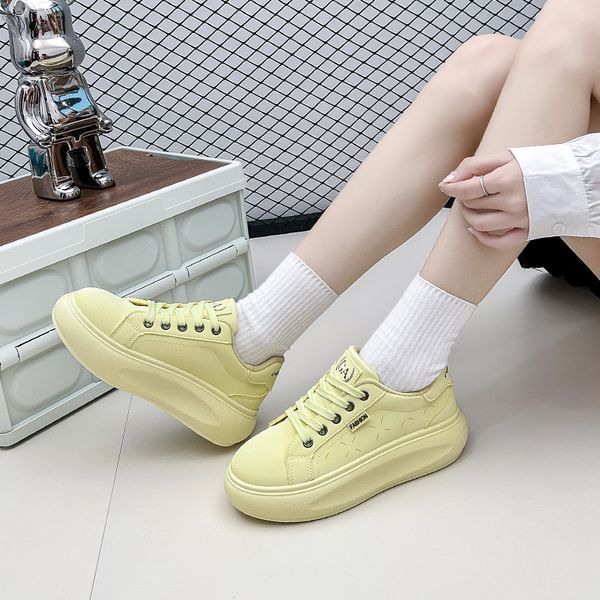 

Shoes Sneakers Women Platform Casual Designer Top Woman Fashion Leather Girls Beige Yellow Grey Outdoor Womens Laces Up Flat Sports Trainers Size Eur 36-41 S, Pink