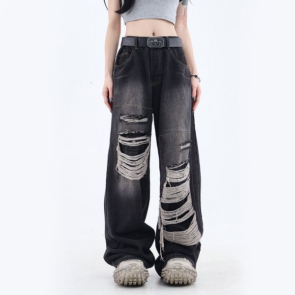 women s jeans y2k vintage black hole women bf summer blue high waist hip hop loose wide leg pants korean solid straight denim 230801
women s jeans y2k vintage black hole women bf summer blue high waist hip hop loose wide leg pants korean solid straight denim 230801