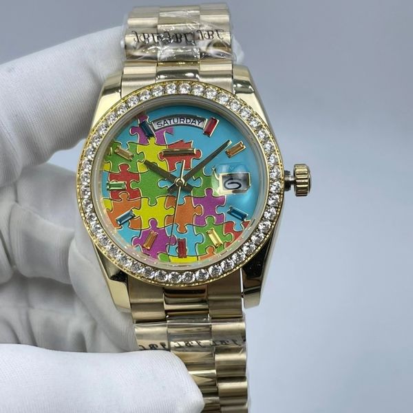 luxury designer classic fashion automatic watch inlaid with colored diamond size 36mm sapphire glass a ladies' favorite christmas gift, Slivery;golden
luxury designer classic fashion automatic watch inlaid with colored diamond size 36mm sapphire glass a ladies' favorite christmas gift, Slivery;golden