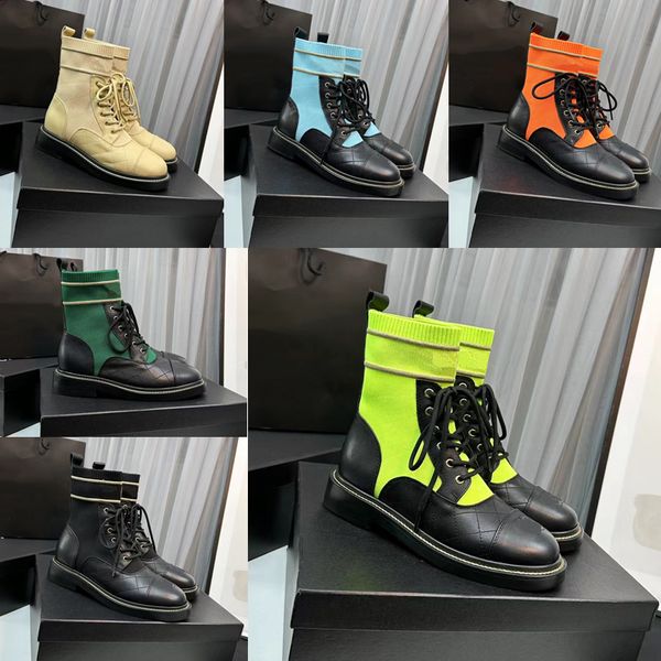 2023 designer luxury martin socks boots womens genuine leather upper multiple colors knitted elastic hose boot ladies fashion low-heeled com, Black
2023 designer luxury martin socks boots womens genuine leather upper multiple colors knitted elastic hose boot ladies fashion low-heeled com, Black
