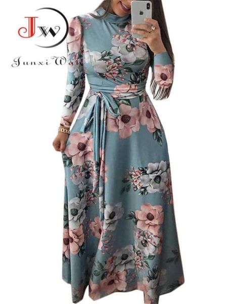 women summer long dress casual sleeve boho floral print maxi turtleneck bandage elegant party dresses vestidos2133023, Black;gray
women summer long dress casual sleeve boho floral print maxi turtleneck bandage elegant party dresses vestidos2133023, Black;gray