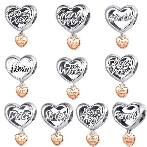 designer heart charms jewelry accessories family series love your family beads diy fit pandora bracelet necklace fashion classic valentine&#, Bronze;silver
designer heart charms jewelry accessories family series love your family beads diy fit pandora bracelet necklace fashion classic valentine&#, Bronze;silver