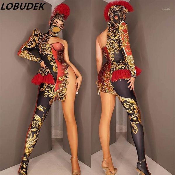 stage wear nightclub women men team dance costume vintage print one shoulder jumpsuit headgear uniform outfit cosplay show we218n, Black;red
stage wear nightclub women men team dance costume vintage print one shoulder jumpsuit headgear uniform outfit cosplay show we218n, Black;red