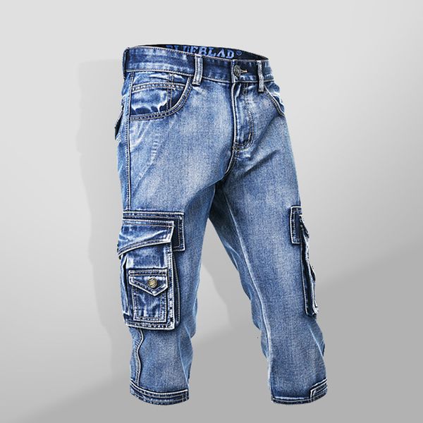 mens jeans casual summer cargo washed slim denim seven point cowboy shorts military multi pockets biker short male pants 230801, Blue
mens jeans casual summer cargo washed slim denim seven point cowboy shorts military multi pockets biker short male pants 230801, Blue