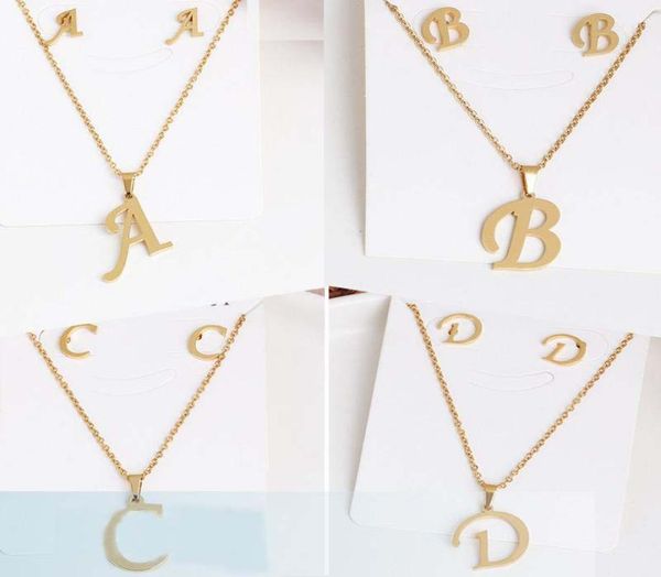 26 letter necklaces with earring set stainless steel gold choker initial pendant necklace women alphabet chains jewelry8830226, Silver
26 letter necklaces with earring set stainless steel gold choker initial pendant necklace women alphabet chains jewelry8830226, Silver