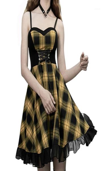 casual dresses imily gothic plaid mini dress women sleeveless laceup high waist ruffle summer spaghtti strapless bandage ves6081162, Black;gray
casual dresses imily gothic plaid mini dress women sleeveless laceup high waist ruffle summer spaghtti strapless bandage ves6081162, Black;gray