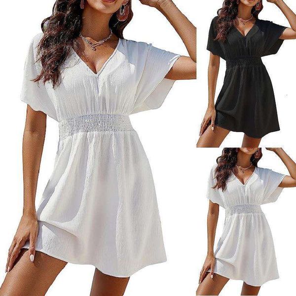 item title womens clothing summer beach sunblock dress casual v neck pleated women, Black;gray
item title womens clothing summer beach sunblock dress casual v neck pleated women, Black;gray