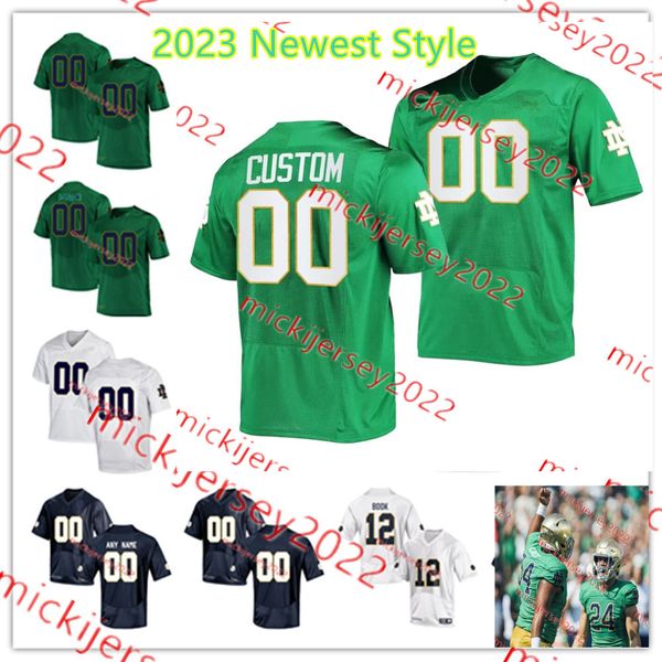 Image of Sam Hartman 2023 Notre Dame Football Jersey Audric Estime Joe Alt Isaiah Foskey Tyler Buchner Brandon Joseph Benjamin Morrison Notre Dame Fighting Irish Jerseys