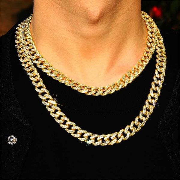 strands 15mm men hop prong cuban link chain necklace bling iced out 2 row rhinestone paved miami rhombus necklaces jewelry 230613, Black
strands 15mm men hop prong cuban link chain necklace bling iced out 2 row rhinestone paved miami rhombus necklaces jewelry 230613, Black