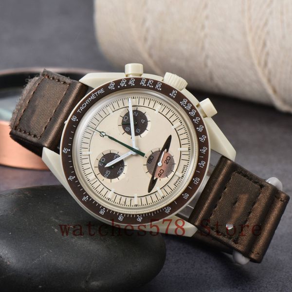 bioceramic planet moon mens watches full function chronograph designer watches mission to mercury 42mm nylon watches quartz clock relogio ma, Slivery;brown
bioceramic planet moon mens watches full function chronograph designer watches mission to mercury 42mm nylon watches quartz clock relogio ma, Slivery;brown