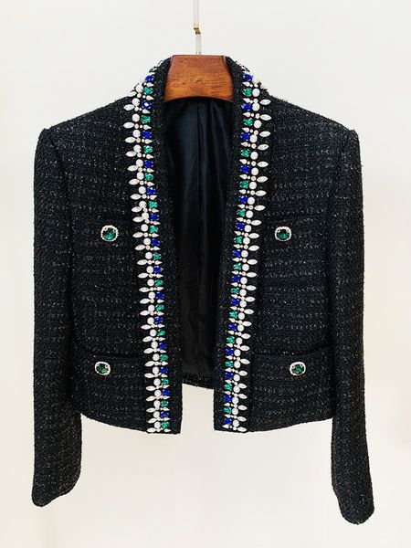 2023 black women's blazers designer crystals beads woolen short jackets 001, Black;brown
2023 black women's blazers designer crystals beads woolen short jackets 001, Black;brown