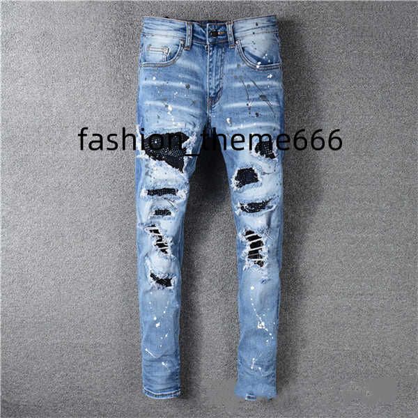 classic printed embroidery designer mens jeans motorcycle hole luxury denim men's fashion street wear men designer pants, Blue
classic printed embroidery designer mens jeans motorcycle hole luxury denim men's fashion street wear men designer pants, Blue