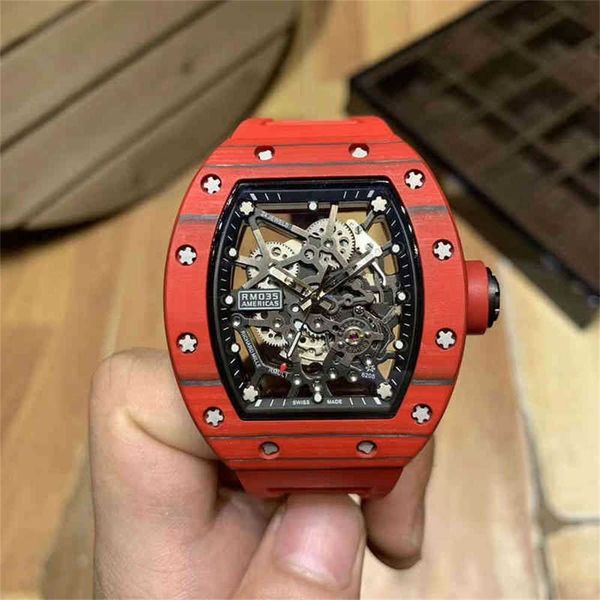 uxury watch date luxury wristwatch richa milles wine barrel watch r rm035 series 2824 automatic red carbon fiber tape men's es, Slivery;brown
uxury watch date luxury wristwatch richa milles wine barrel watch r rm035 series 2824 automatic red carbon fiber tape men's es, Slivery;brown