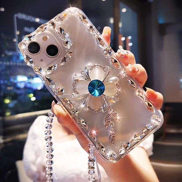 Cell Phone Cases Bling Diamond Flower Soft Phone Case For Samsung Galaxy A53 A7…