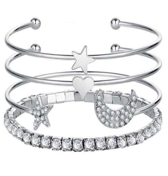 4pcsset gold plated star heart moon bohemian bracelets bangle for diy fashion jewelry gift cr36 shipp56521481182871, Black
4pcsset gold plated star heart moon bohemian bracelets bangle for diy fashion jewelry gift cr36 shipp56521481182871, Black