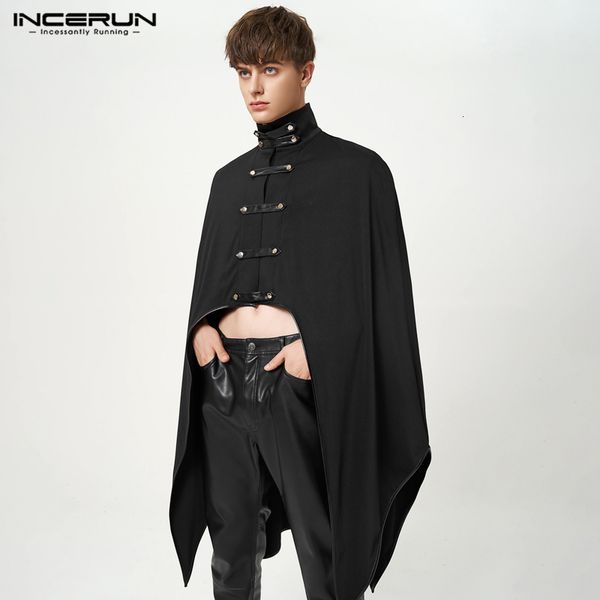 men's casual shirts 2023 men cloak coats patchwork stand collar streetwear irregular ponchos double breasted fashion trench 5xl incerun, White;black
men's casual shirts 2023 men cloak coats patchwork stand collar streetwear irregular ponchos double breasted fashion trench 5xl incerun, White;black
