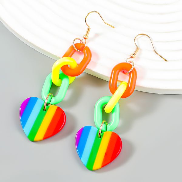 colorful oval chain heart shaped resin earrings, european and american earrings, trendy women's bohemian earrings, Silver
colorful oval chain heart shaped resin earrings, european and american earrings, trendy women's bohemian earrings, Silver