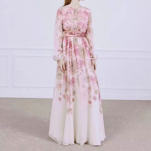 french retro dress, super immortal pink printed long skirt with ankle long sleeve temperament, hollowed out design, new style july, Black;gray
french retro dress, super immortal pink printed long skirt with ankle long sleeve temperament, hollowed out design, new style july, Black;gray