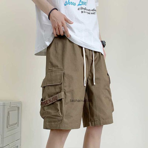 street work shorts, men's summer ins trend, casual sports, large pockets, drawstring, straight leg, quarter pants, White;black
street work shorts, men's summer ins trend, casual sports, large pockets, drawstring, straight leg, quarter pants, White;black